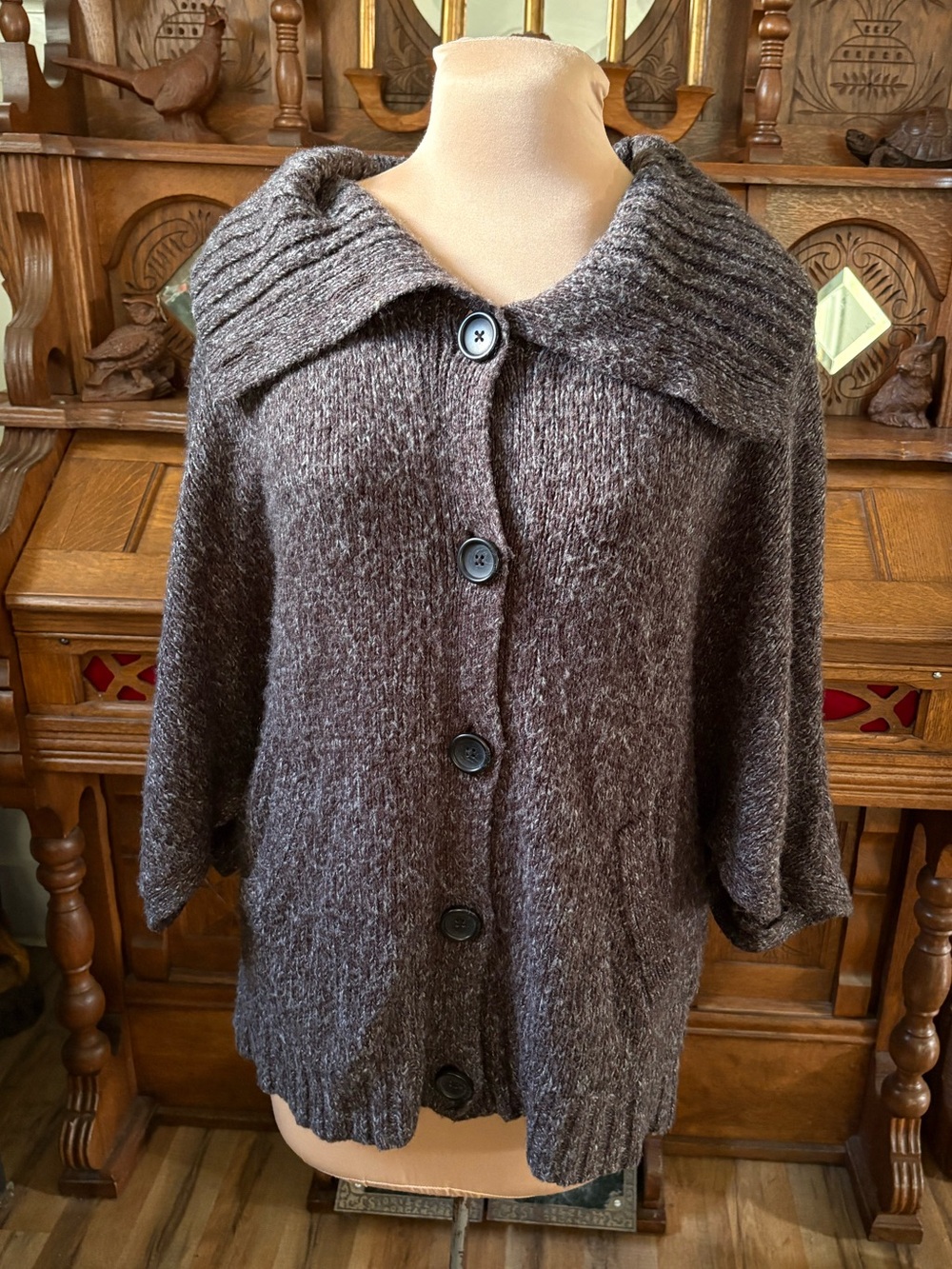 Beautiful Y2K Caslon Wool/Mohair/Acrylic/Nylon Knit Boho Cardigan